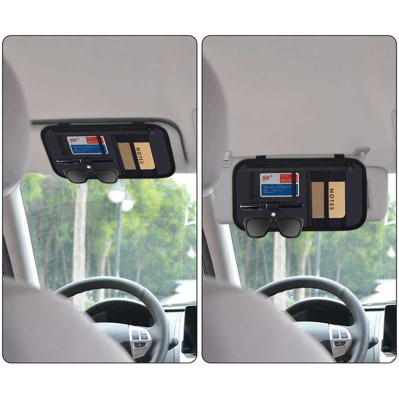 Car Sun Visor Organizer, Wisdompro Vehicle Interior Accessories Storage Pouch