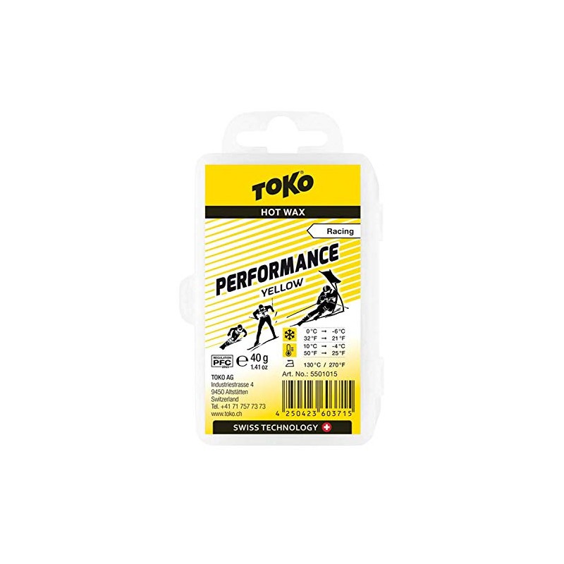 TOKO Performance Ski Wax, Size: 40 g, Colour: Yellow 0