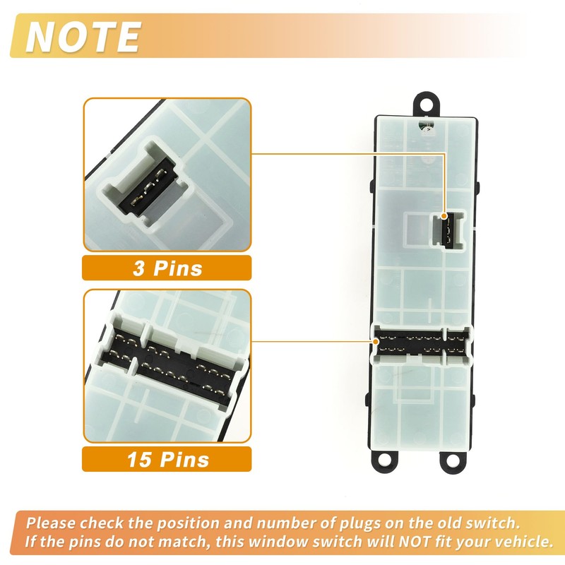 X AUTOHAUX Front Right Driver Side Power Window Switch Window