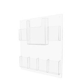 Marketing Holders Brochure Holder Magazine Display 7 Pocket Wall Mount Multi Slots for Literature Leaflets Catalogs Maps Menu Handout Organizer Document Booklets