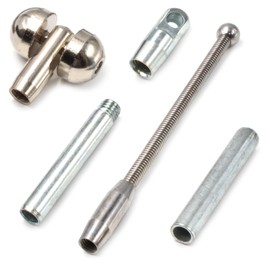 Electriduct 1/2" Tip Kit for 12MM Fiberglass Duct Rodder Fish Tape End Replacement: 1 Pull Line Eye Tip, 1 Flexible Guide, 1 Rolling Guide, 1 Threaded Tip, 1 Repair Coupler to Fix Snapped Rod, Glue