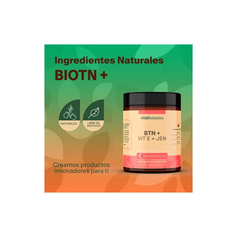Vitamina E + Biotina Pura Con 200 Capsulas | Vitalbotanics