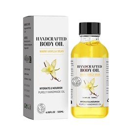 Vanilla Body Oil 4.06 Fl Oz – Hydrating & Nourishing Natural Body Oil for Dry Skin, Massage & Daily Moisturizing, Handcrafted with Plant Oils & Vanilla Extract