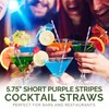 Chunspak Small Purple Paper Cocktail Straws, 5.75 inch, 500 counts,