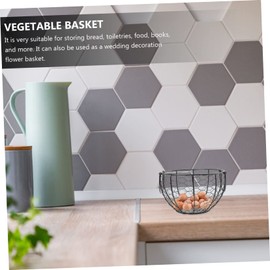 ABOOFAN Rustic Iron Storage Basket for Eggs and Fruit Sturdy Mesh Organizer for Kitchen Desktop Decoration Multipurpose Household Storage for Bread Toiletries and Wedding Display