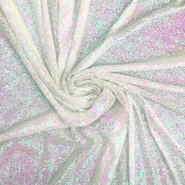 Barcelonetta | Sequin Fabric | by The Yard | Sparkle & Shiny | 50" Wide | Sequin Mesh Fabric | Decoration, Apparel, Accessories, Home Goods & Crafts (Unicorn, 2 Yard)