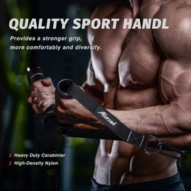 Exercise Handles, Resistance Bands Handles, Tricep Rope Cable Attachment, Gym Cable Machine Handles Replacement Attachment, Home Gym Equipment Heavy Duty Workout Grips