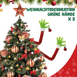 Green Hand® Decorative Christmas Tree | Green Elf Plush | Funny & Original Christmas Decoration | 46 x 28 cm | Easy Installation | Elf Decorative Gnome Funny | OriginalCorner®