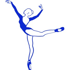 Ballet Dancer Vinyl Decal - 11 Inches - for Walls, Windows, Doors, Vehicles - Outdoor-Grade 2.5mil Thick Vinyl - Royal Blue