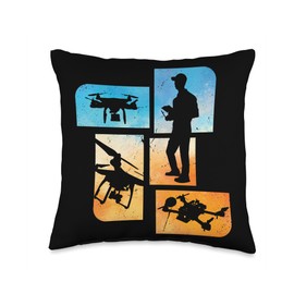 Remote Control Drone Accessories FPV Racing Camera for Adults Pilot FPV Racer Drones Throw Pillow, 16x16, Multicolor