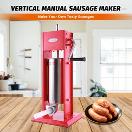 Hakka Sausage Stuffer 11 Lb/5 L Two Fill Rate Spray-painted Steel Vertical 7-11 Lb Sausage Maker
