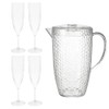 eMKay® Reusable Four Clear Dimple Plastic Champagne Flutes (200ml) &