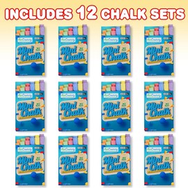 ArtCreativity 144 Count Mini Chalk Sets for Kids (12 Boxes) Non-Toxic Summer Art and Craft Supplies - Small Individual Chalk Packs in Bulk for Classroom Gifts, School Supplies, and Summer Party Favors