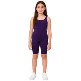 PopCouture Girls Premium Activewear Gymnastics Sports Cycling Shorts Purple 13-14 Years