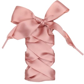 COOL LACE Satin Ribbon Shoelaces Flat Shoe Laces for Sneakers 1 Pair Pack 32mm Wide 3 Different Lengths (Dark Pink, 47.2")