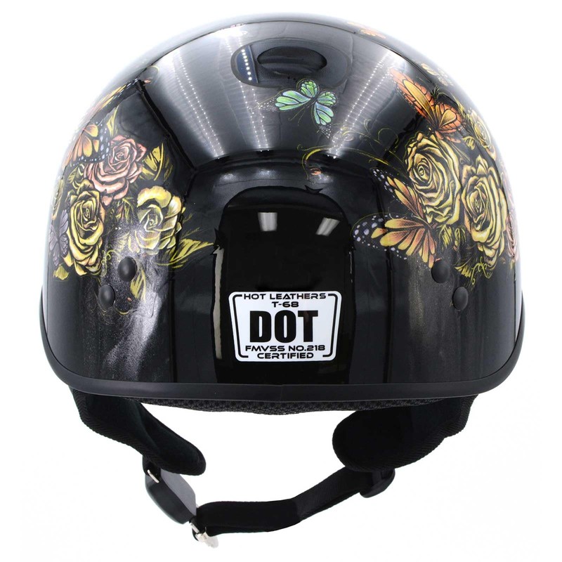 Hot Leathers Advanced Motorcycle DOT Skull Cap Classic Half Helmets
