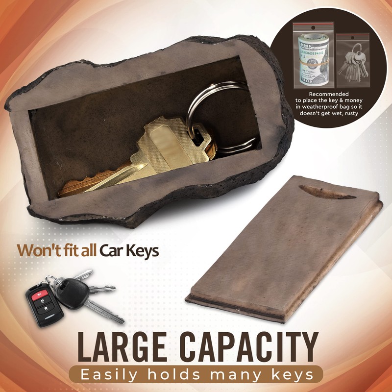 Ram-Pro 2Pc Hide-a-Spare-Key Fake Rock - Looks & Feels Like