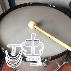 Yibuy White Steel Marching Snare Drum Carrier Holder with Shoulder Harness for 10" 12" 13" Drum