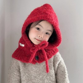 Hancheong Pegimo Kids' Balaclava - Autumn/Winter Integrated Hat & Scarf (Free Size, Adjustable Head Circumference) bolf2261 48-52cm) Blue 3ea