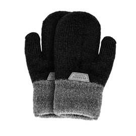 FGSS Kids Winter Stretch Knitted Mittens - Thick Warm Gloves for Boys Girls 4-7 Yrs