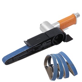 Air Belt Sander 3/4" x 20-1/2" Belt Size Pneumatic Tool with 12pc Belts (#40, #60, #80 & #120), Good for Deburring, Sanding and Finishing (3/4" x 20-1/2" Sander)