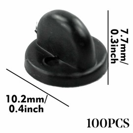 100 PCS Butterfly Clutch Pin Backings Rubber Pin Backs Replacement Uniform Locking Pin Backs Tie Tack Pins Keepers for Lapel Pins Jewelry Making Hats Badges (Black)