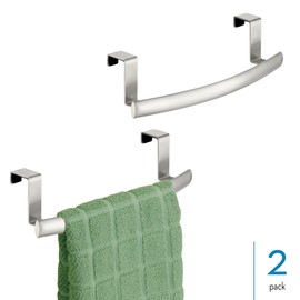 iDesign 10-inch Curved Over-the-Cabinet Towel Bar - Set of 2 - Brushed