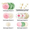 NICROLANDEE Green Pink Wedding Decorations, Pack of 12 Butterfly Flowers