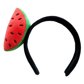 Red-black Watermelon Hair Ornament Cute Girls Women's Fashion Headbands Watermelon Strawberry Plush Headband Hairband Hair Hoop Accessory Headbands