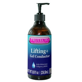 Protecto Gel Conductor Efecto Lifting Facial y Corporal para Corriente Galvánica con Ácido Hialurónico y Colágeno, Compatible con Radiofrecuencia, Ultrasonido, Cavitación e IPL (Mediano 240 ml)