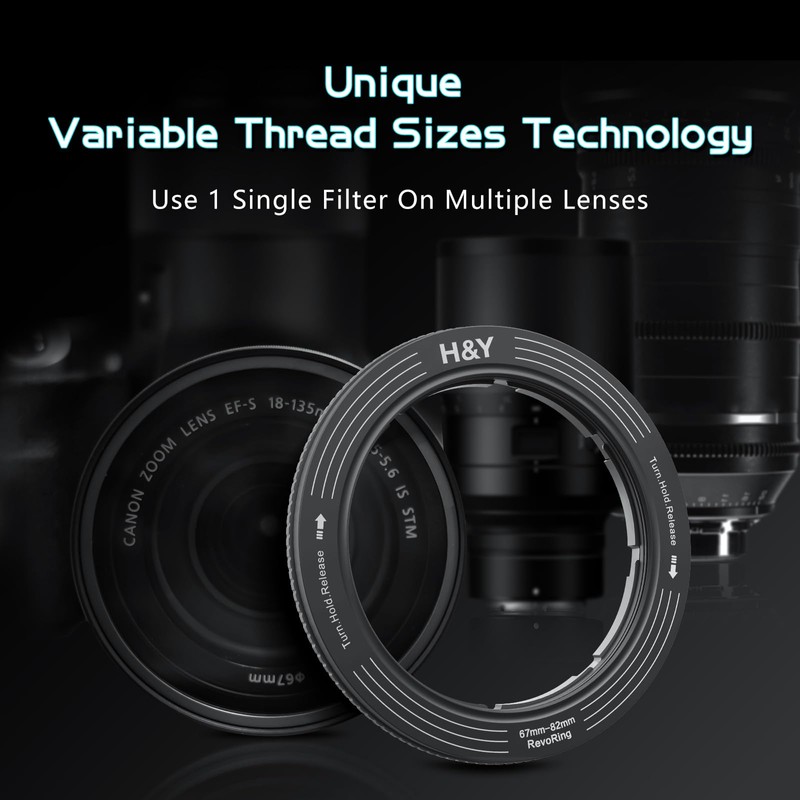 H&Y Step Up Rings for Filters Adapter Variable Step Up