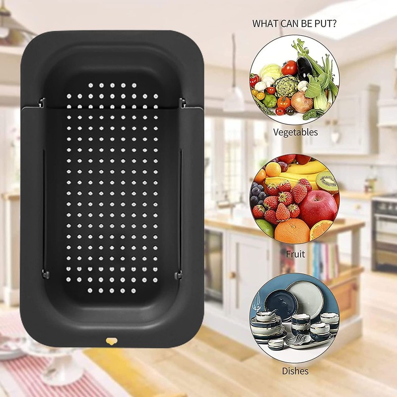 Techextra Fridge Organiser Set Sink Strainer Basket Drain Strainer for