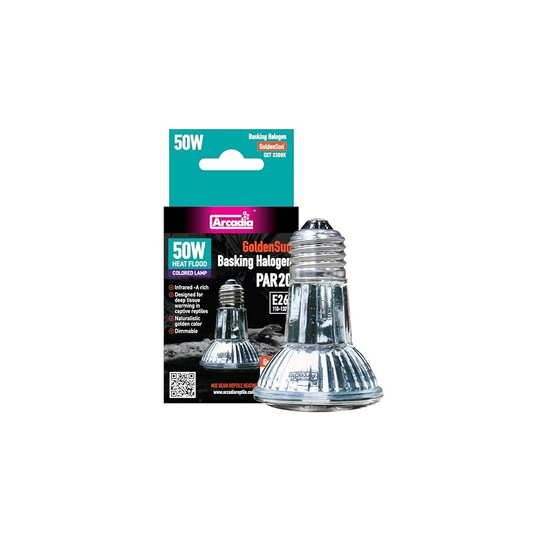 Arcadia Golden Sun Basking Halogen Lamp-50 Watt