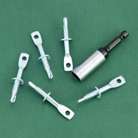 QWORK 100 Pcs 2 Inch Eye Lag Self-Tapping Screws with 2-5/8" Driver, Eye Lag Wood Screws, Attaching Hanger Wire to Joists Eye Bolts, for Accommodates Jack Chain Ceiling Wire