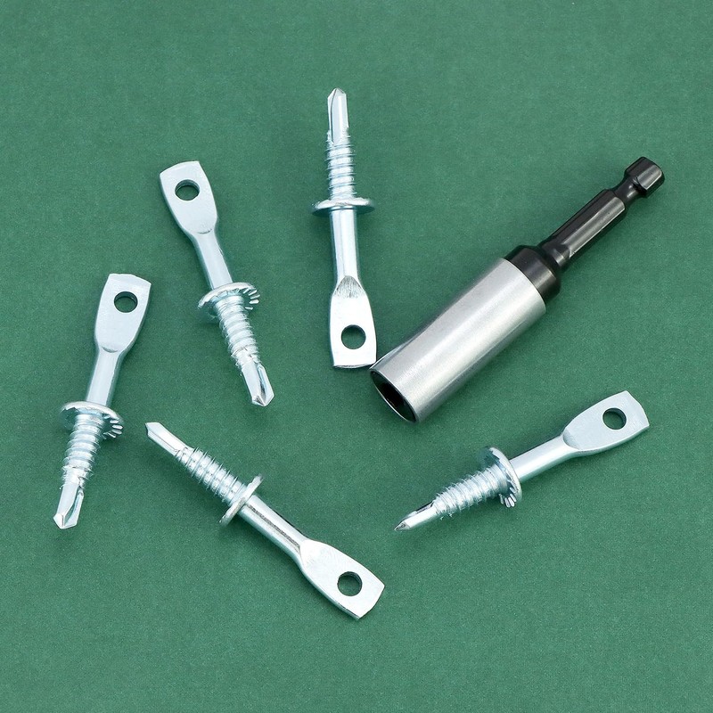 QWORK 100 Pcs 2 Inch Eye Lag Self-Tapping Screws with