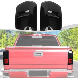 SQQP Tail Light Lamp Taillight Guard Cover Fit for 2014-2018 Chevy Silverado,Rear Light Frame Exterior Accessories(Smoked Black)