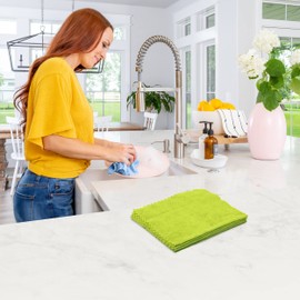 Amago - Pack of 5 Microfibre Tea Towels Laser Cut 30 x 50 cm - Green