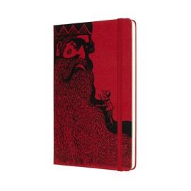 Moleskine, Pinocchio Mangiafuoco Limited Edition Notebook with Lined Layout and Hard Cover, Large Format 13 x 21 cm, Scarlet Red, 192 Pages
