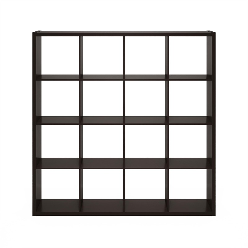 Furinno Cubicle Book Shelf, 16-Cube Bookshelf, Extra Thick Frame Reversible