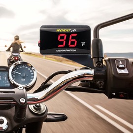 Motorcycle Water Temperature Meter Fahrenheit Thermometer Universal Digital Water Temperature Gauge Super Slim Style Thermometer for Racing Scooter LED Display DC 12V (Green)