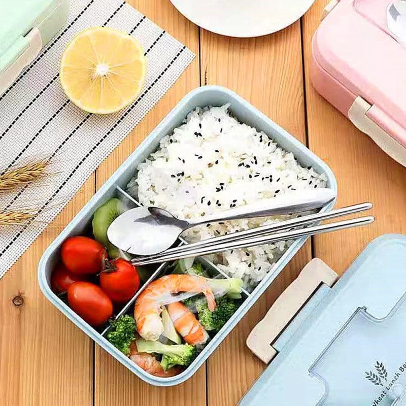 Maíz Contenedor Lonchera Box Lunch Topper Portatil + Cubiertos