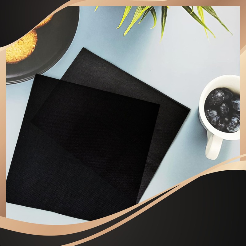 Perfect Stix - 2 Ply Black Napkin-100ct Paper Cocktail Beverage