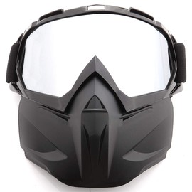 SPOSUNE Motorcycle Goggles Paintball Mask, Detachable Face Mask ATV, Dirt Bike, Motocross Safety Goggles for Men Women