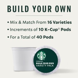 Starbucks Coffee, Keurig K-Cup Pods, Custom Build Your Own Variety Pack, 40 Pods