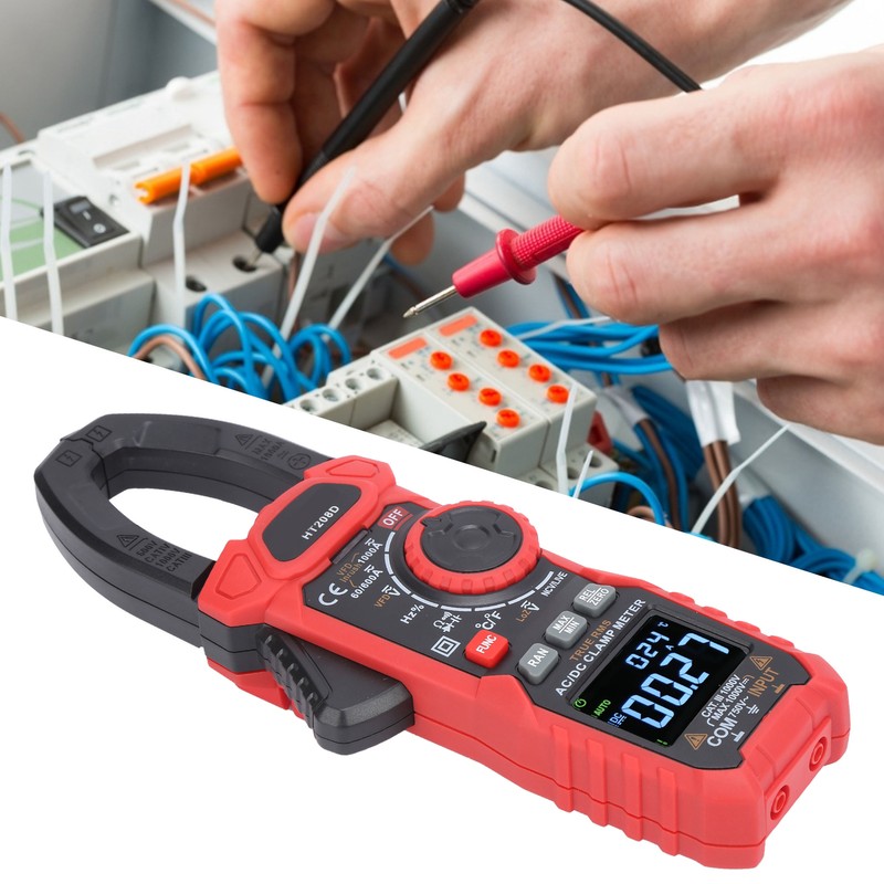 HT208D 6000 Count AC/DC Digital Clamp Meter Multifunctional Multimeter for