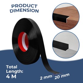 Storystore Wall Corner Protector Moulding Trim 0.8 inch x 10 Ft,Peel and Stick Corner Moulding Trim, Self Adhesive Corner Guards Edge Protector for Wall Edge Corner, Countertop,Black