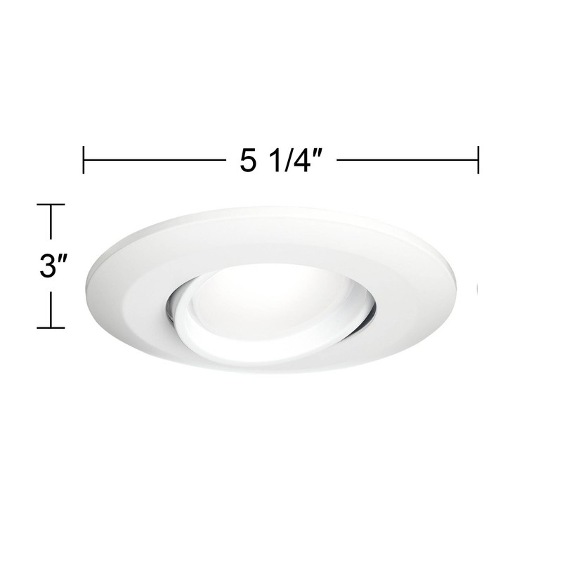 Tesler 4" White Gimbal Retrofit 10W LED Eyeball Downlights 6-Pack