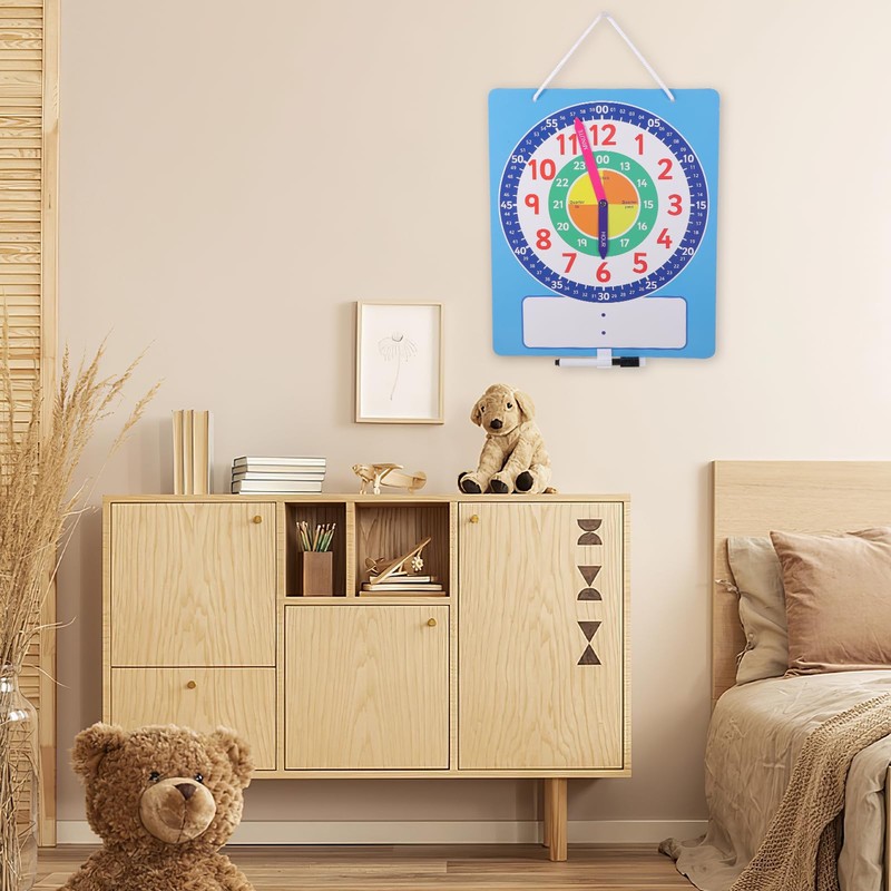 Lurrose Time Educational Aid Magnetic Clock Children Toy Clock Learning