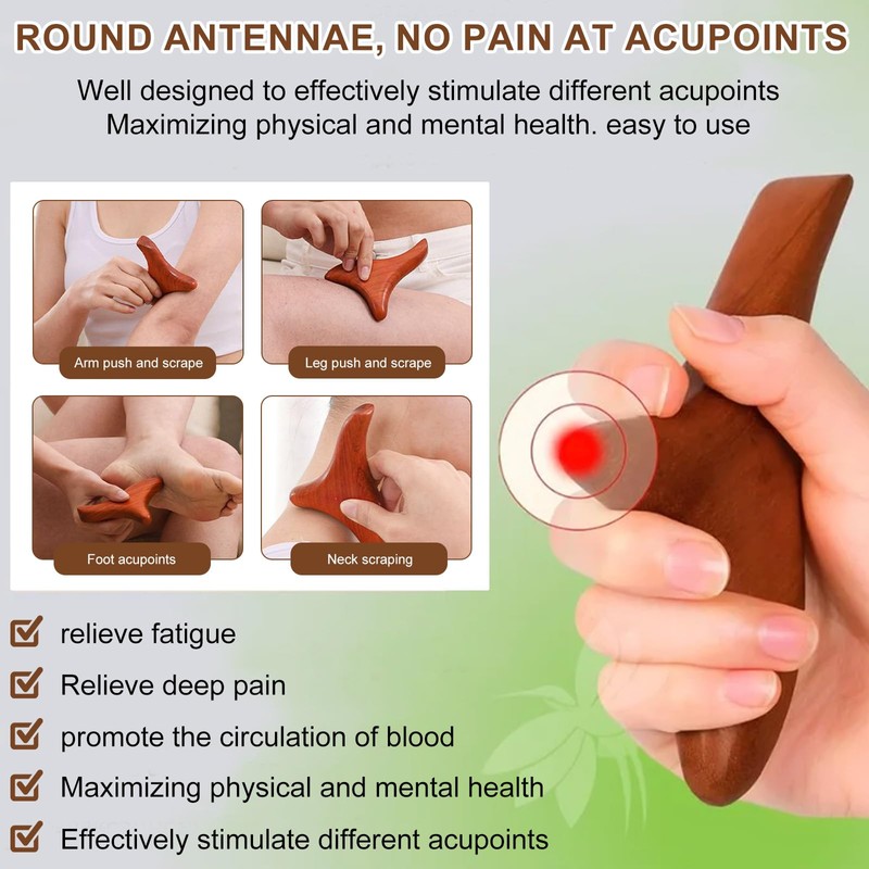 Gykutix 8-Piece Wooden Trigger Point Massager Set, Trigger Point Pusher,