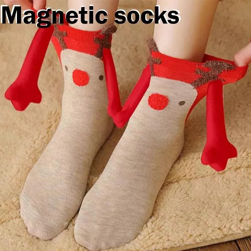 PMX Calcetines Navidad Con Imán Para Manitas, Calcetas Reno Imán